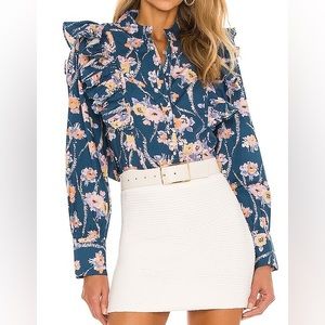 NWT Never worn LoveShackFancy Beatrix Top Midnight Blush SZ s